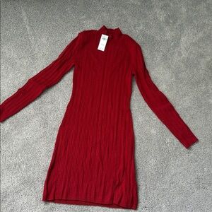Abercrombie & Fitch Red Ribbed Dress